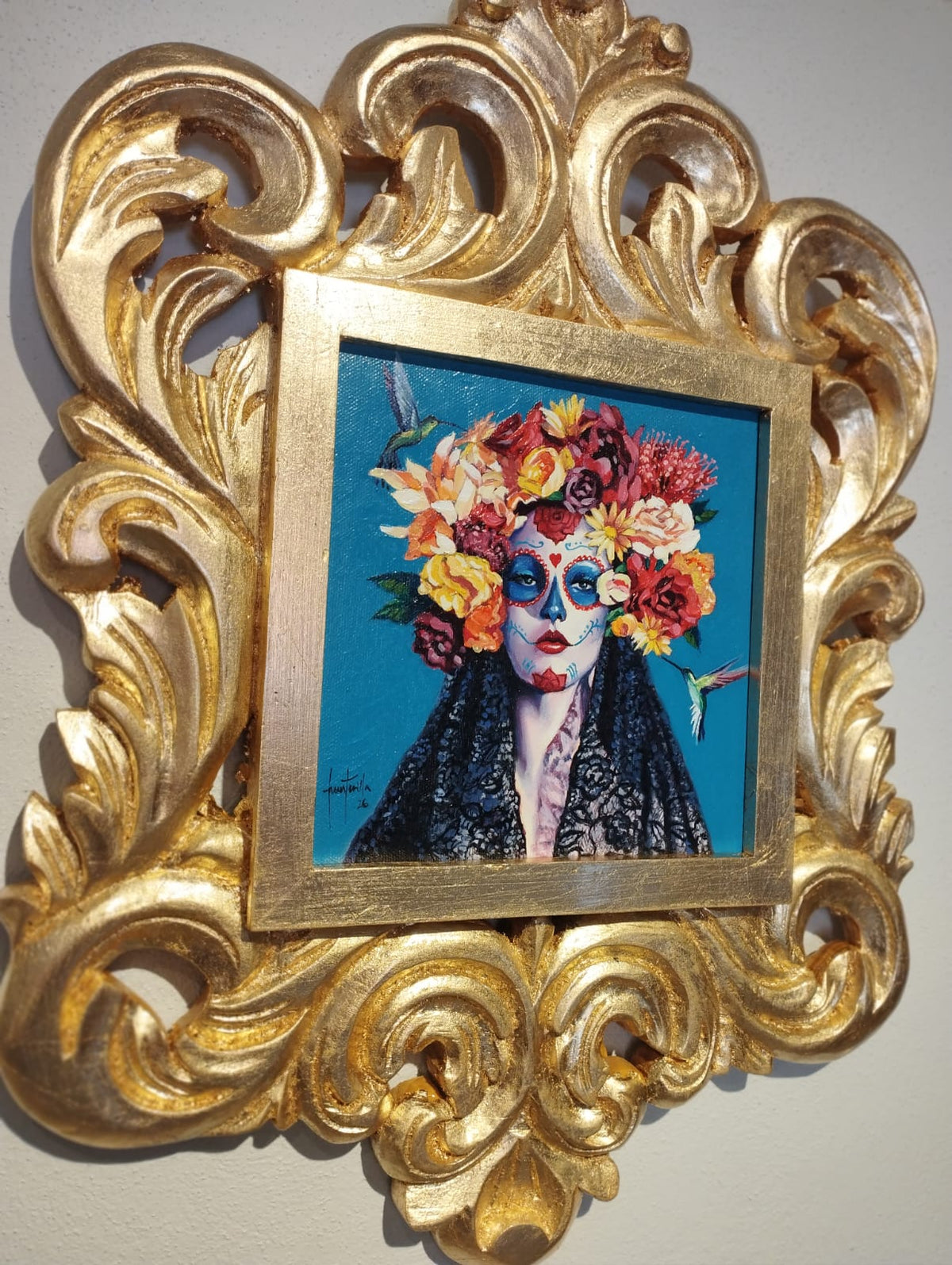 Catrina con mantilla