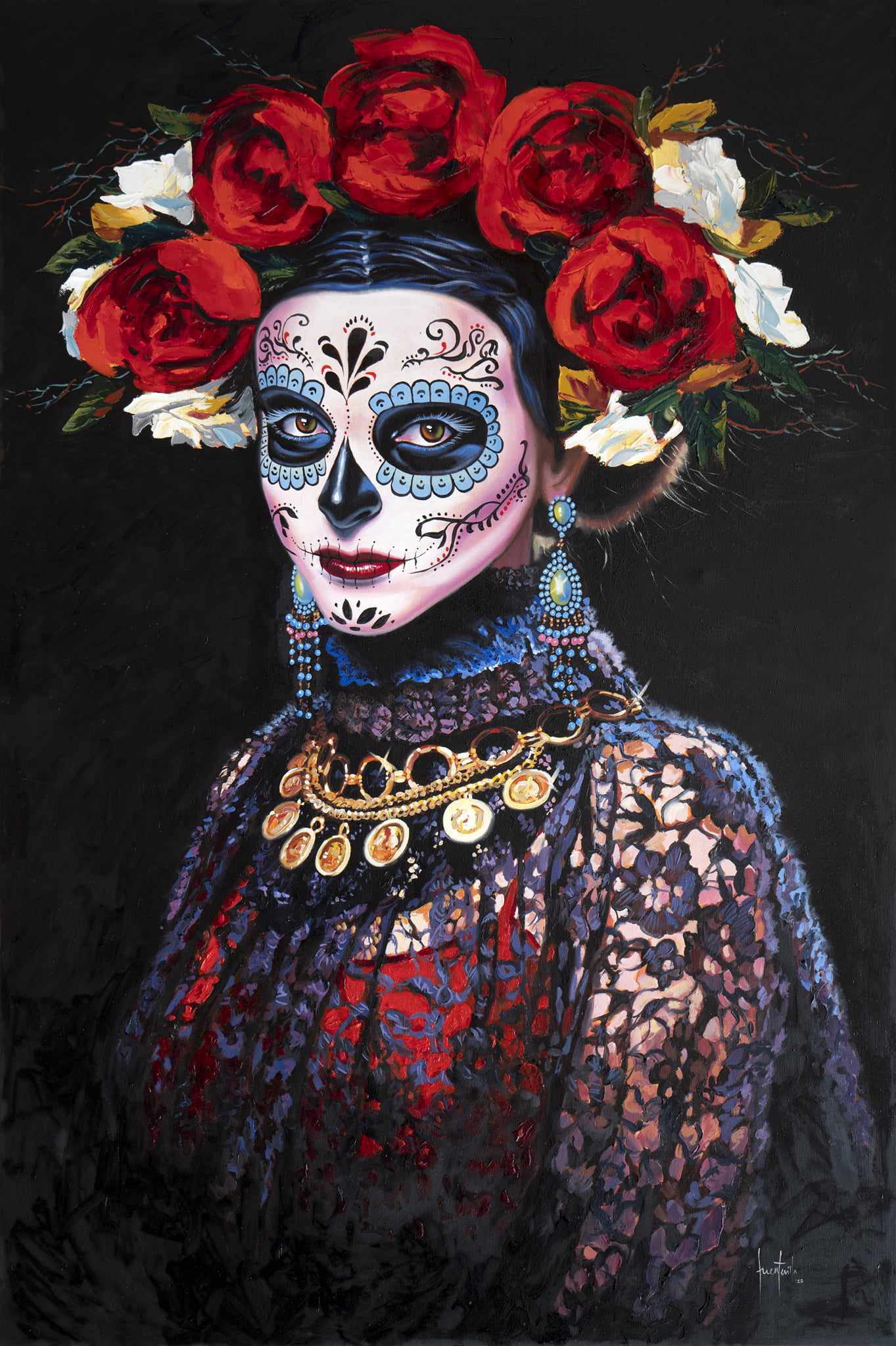 Catrina con rosas