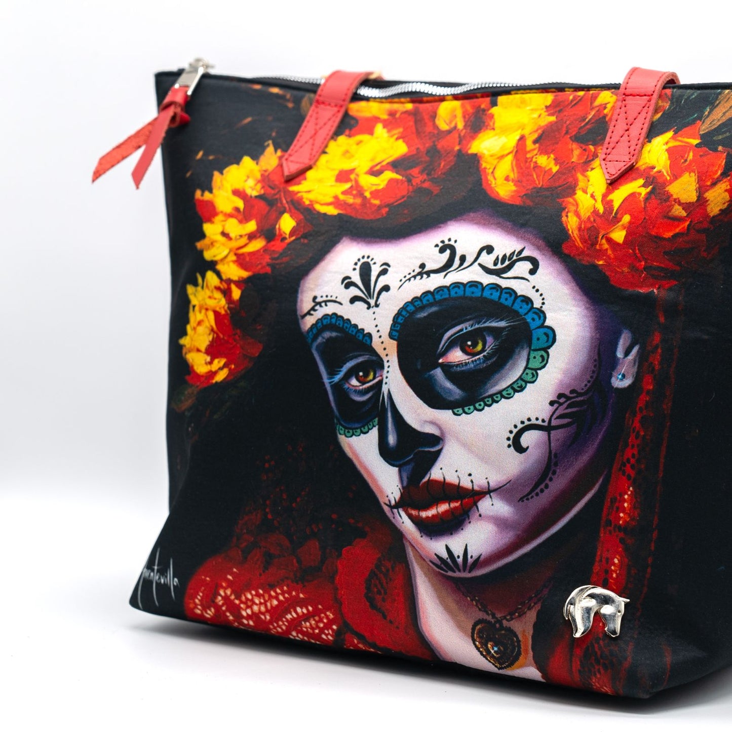 Bolsa TOTE catrina flores amarillas